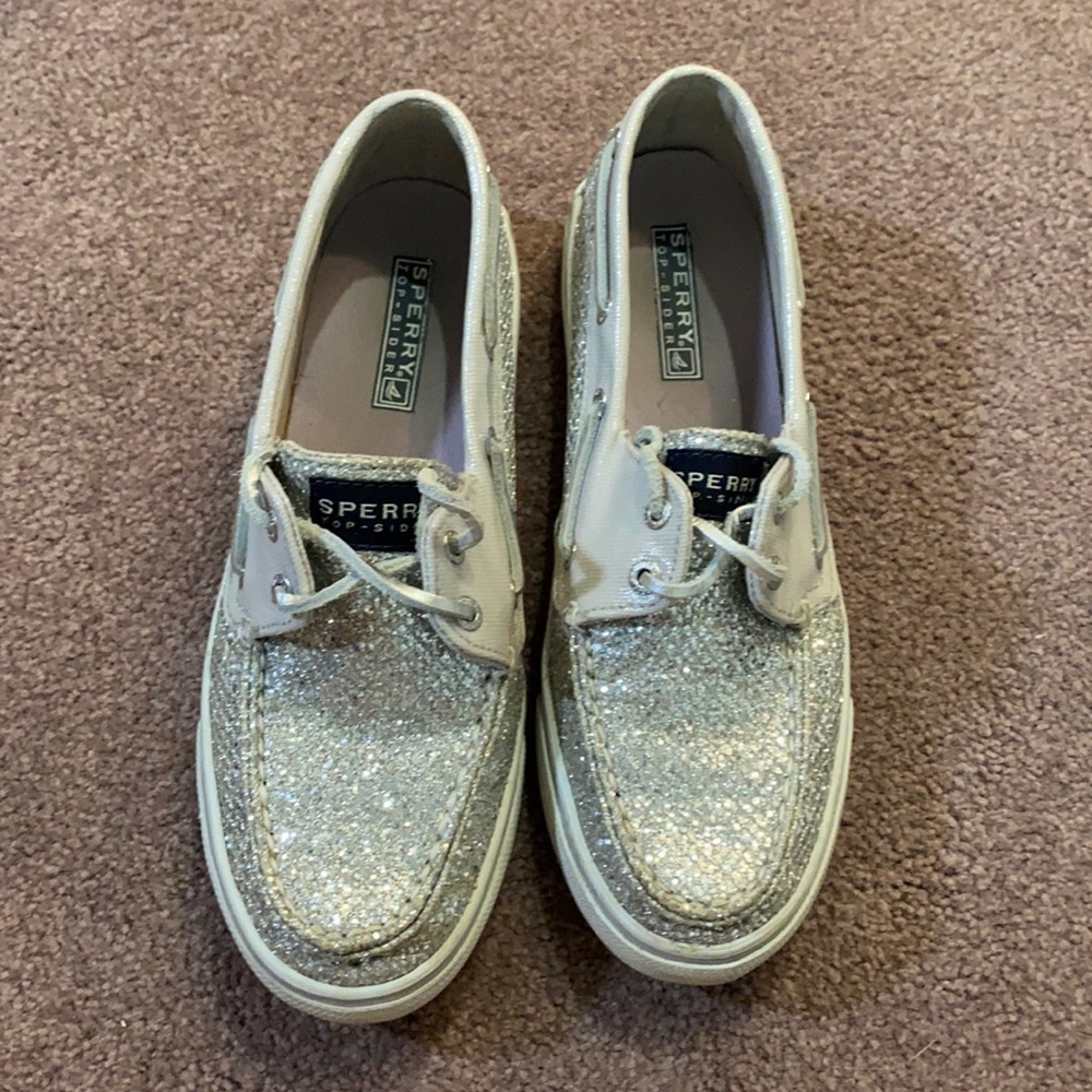 Silver Sperry Shoes